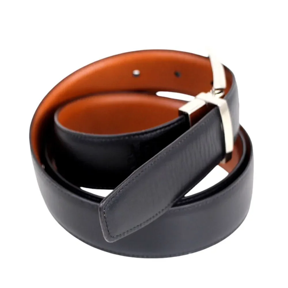 CLASSIC BLACK BROWN REAL LEATHER 1 3/8